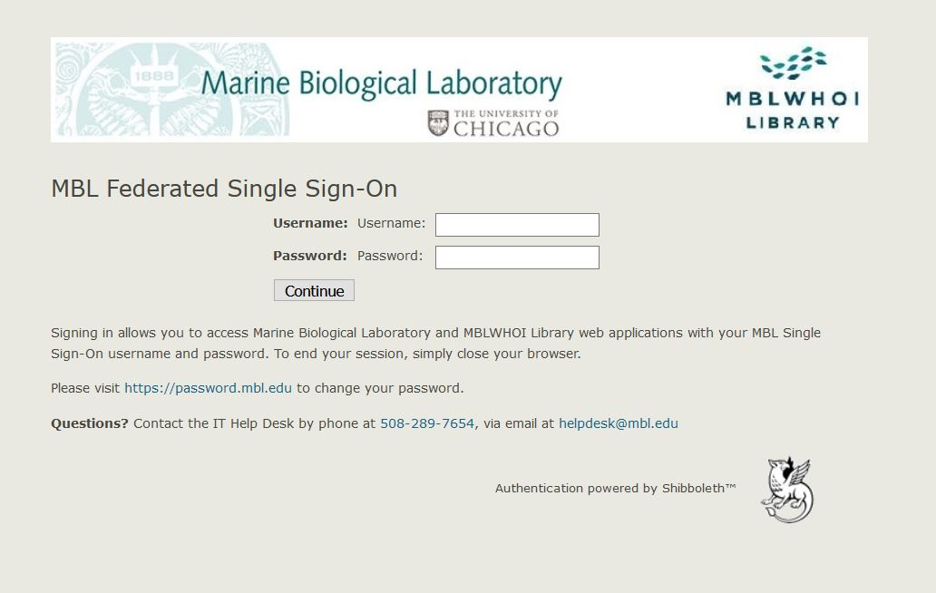 Screenshot of ILL log in