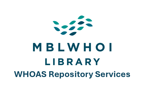 MBLWHOI Library logo with WHOAS Repository Services underneath. text is teal.