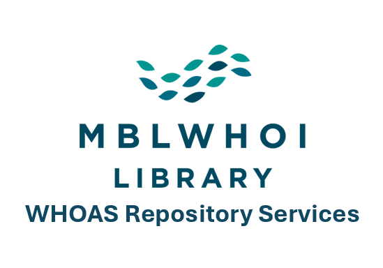 MBLWHOI Library logo with WHOAS Repository Services underneath. text is teal.